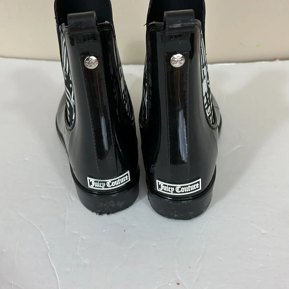 Juicy Couture Black Ankle Rain Boots Booties Size 9M